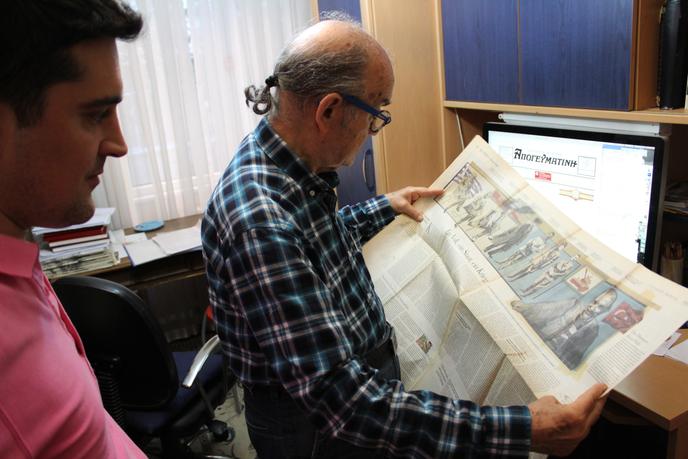 Mihail Vasiliadis, 81 ans, s’occupe du quotidien « Apoyevmatini » avec son fils Minas. C’est le dernier quotidien en langue grecque imprimé à Istanbul.