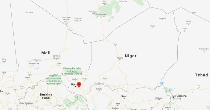 Carte de localisation de la zone de Kouré où l’attaque s’est produite le dimanche 9 août.