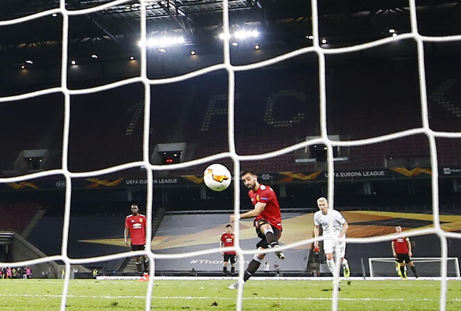 Le joueur de Manchester United, Bruno Fernandes, lors du match contre Copenhague à Cologne (Allemagne), lundi 10 août.