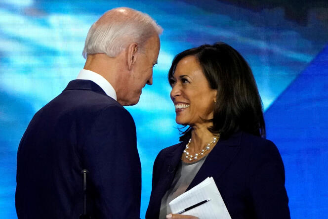 Les candidats démocrates, Joe Biden et Kamala Harris lors du troisième débat présidentiel, à Houston (Texas), le 12 septembre.