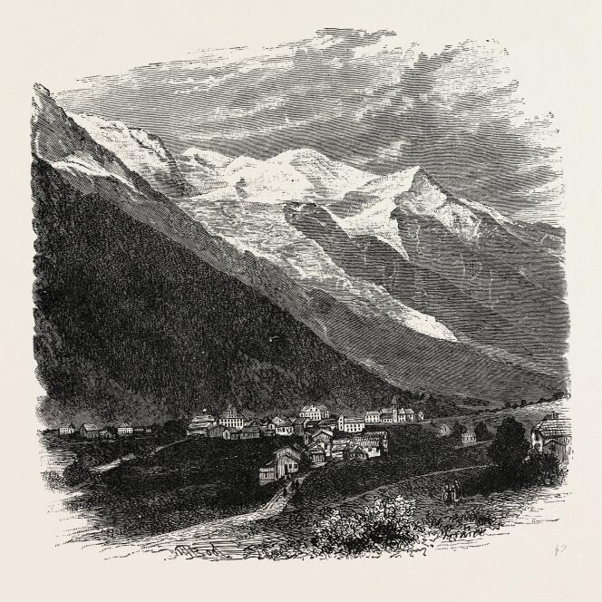 Le mont Blanc, gravure du XIXe siècle.