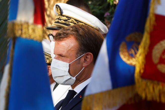 Emmanuel Macron à Bormes-les-Mimosas, lundi 17 août.