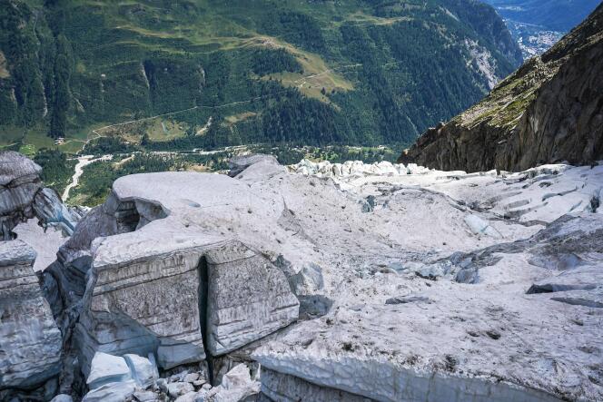 Le glacier de Planpincieux, sur le massif du mont Blanc (Italie), le 7 août.