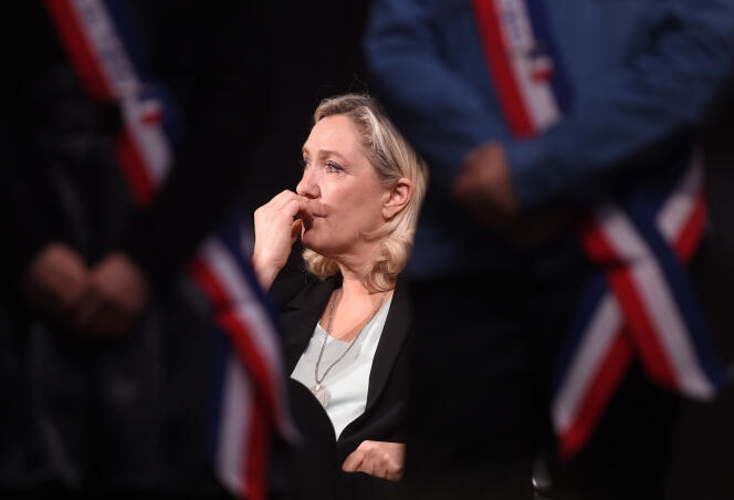 La présidente du Rassemblement national (RN), Marine Le Pen, à Hénin-Beaumont (Pas-de-Calais), le 26 janvier.