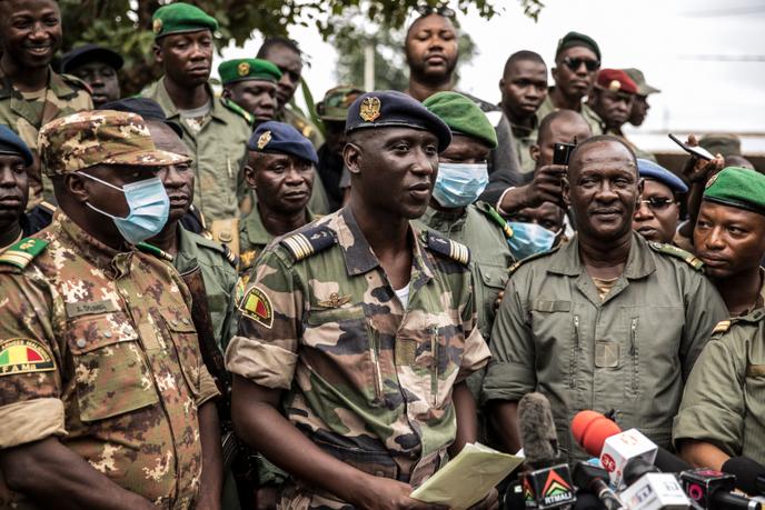 Le colonel-major Ismaël Wagué, le 19 août à Bamako.