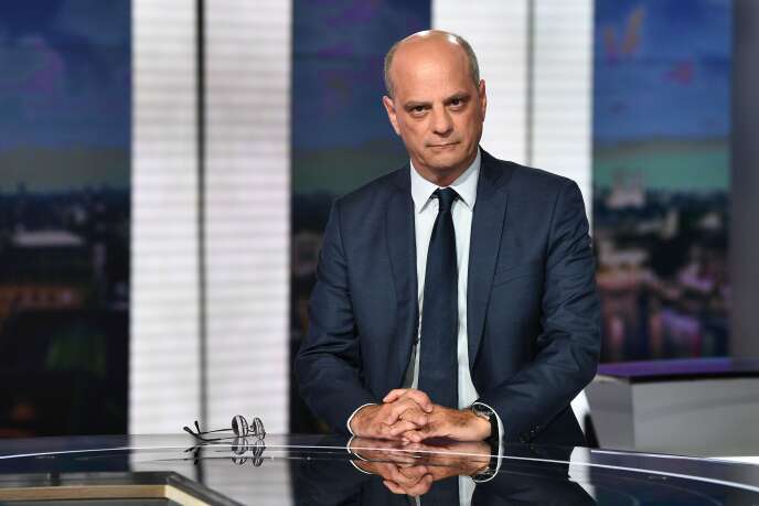 Le ministre de l'Education nationale Jean-Michel Blanquer, sur le tournage des «20 heures» de France 2, à Paris, le 20 août.