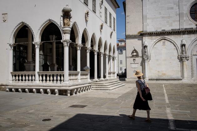 Le centre-ville de Koper, en Slovénie, a conservé un style architectural typiquement vénitien, comme ici sur Titov Trg (la « Place Tito »), le 14 juillet.