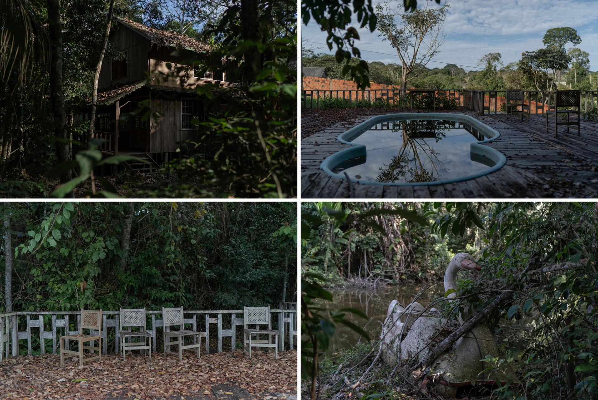 La Pousada Seringal Cachoeira, un hôtel abandonné le long d’une piste de la réserve Chico Mendes (Brésil), le  26 juillet.
