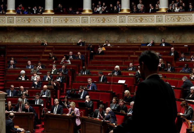 Dans l’hémicycle de l’Assemblée nationale, à Paris, le 17 février.