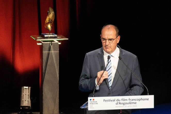Le premier ministre, Jean Castex, lors de l’ouverture du Festival du film d’Angoulême, le 28 août.