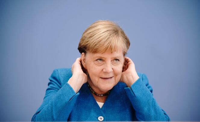 La chancelière allemande Angela Merkel, lors de sa conférence de presse de rentrée, le 28 août à Berlin.
