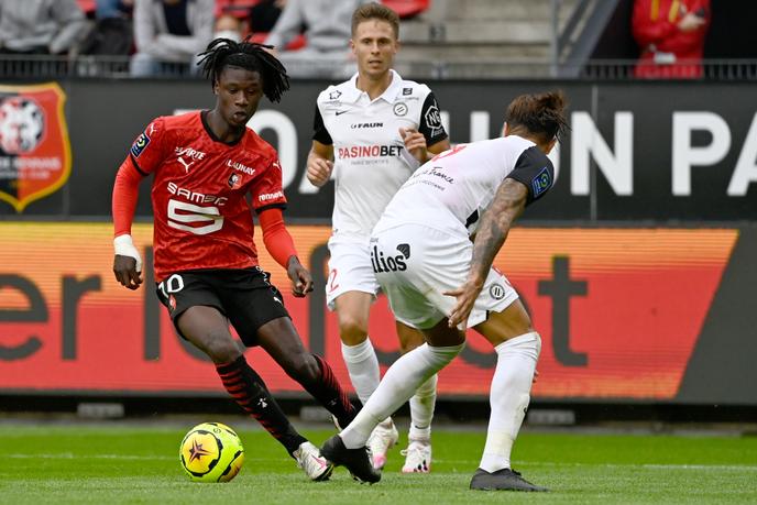 Rennais Eduardo Camavinga at work against Montpellier, Saturday, August 29.