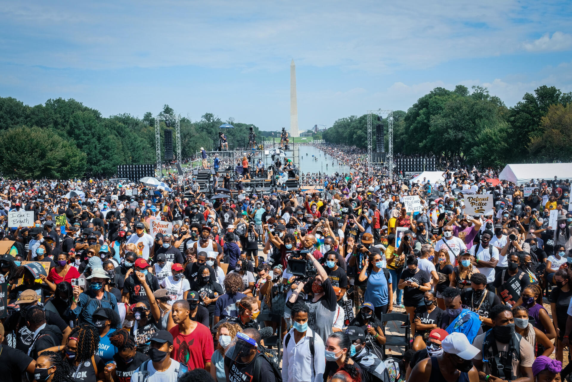 Rassemblement au mémorial de Lincoln, à Washington le 28 août, pour le 57ème anniversaire du discours « I Have A Dream » de Martin Luther King.