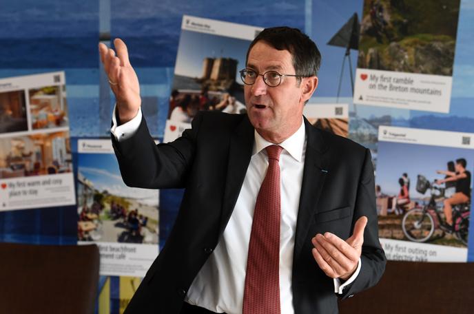 Jean-Marc Roué, président de Brittany Ferries, le 29 juin à Roscoff.