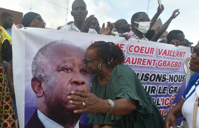 Manifestation de partisans de l’ancien président Laurent Gbagbo, à Abidjan, le 31 août 2020.