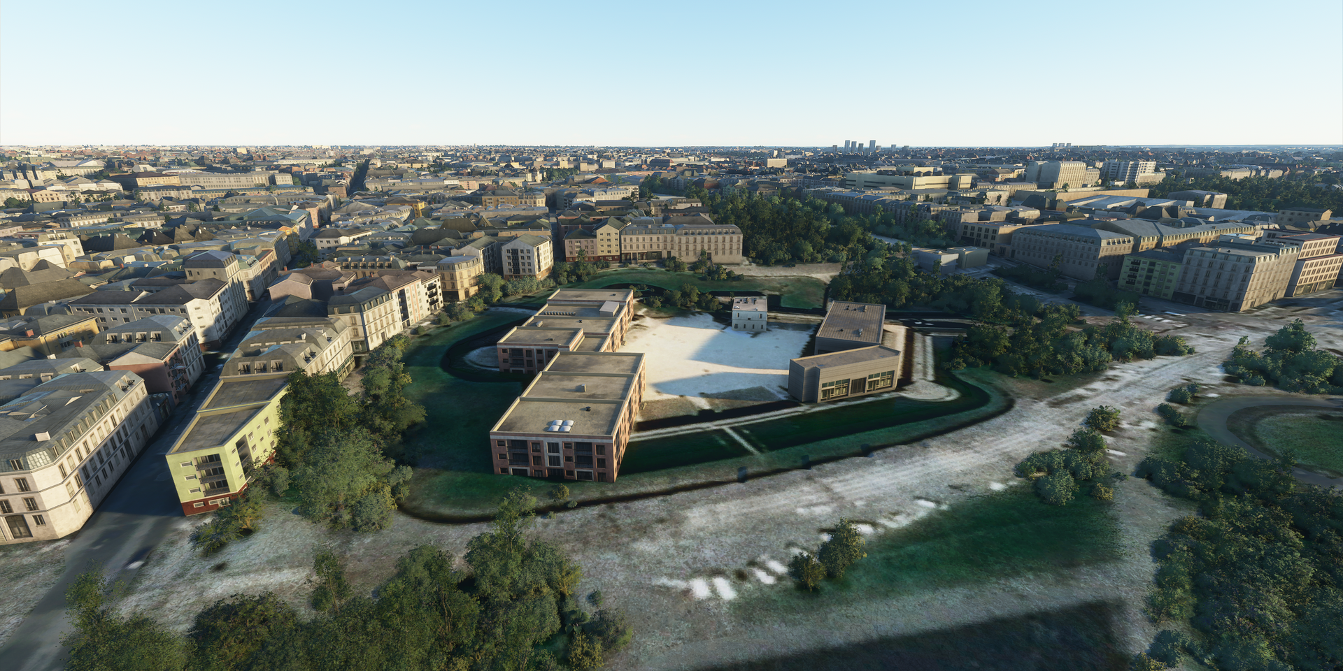 Le château des ducs de Bretagne dans « Microsoft Flight Simulator ».