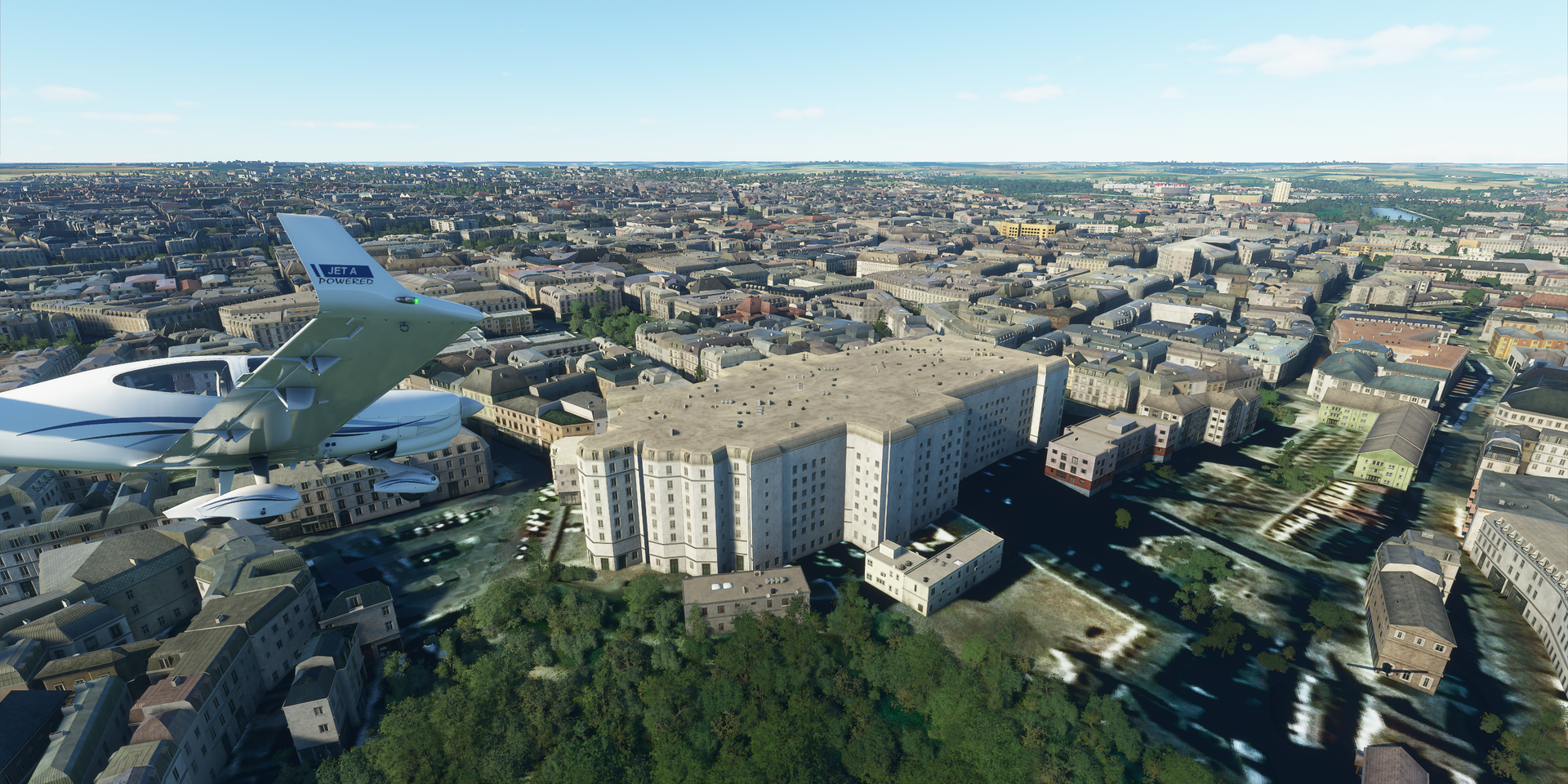 La cathédrâle d’Amiens dans « Microsoft Flight Simulator ».