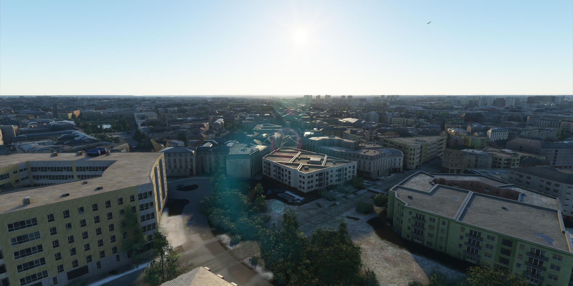 La tour Bretagne de Nantes dans « Microsoft Flight Simulator ».