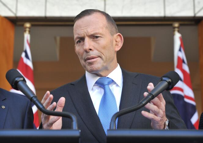 Tony Abbott, alors premier ministre australien, en septembre 2015 à Canberra.
