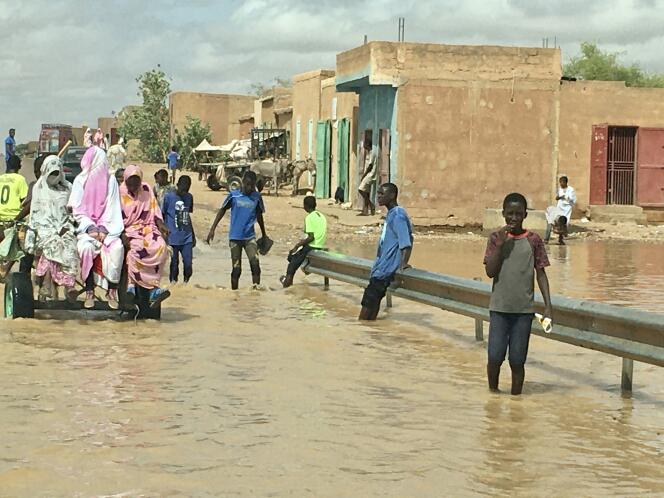 Inondations dans la région de l’Assaba, dans le sud de la Mauritanie, début septembre 2020.