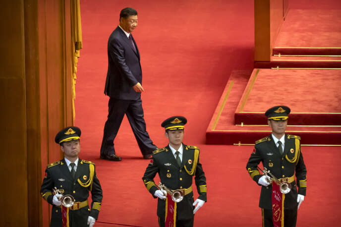 Le président chinois Xi Jinping au Palais de l’assemblée du peuple, à Pékin, mardi 8 septembre.