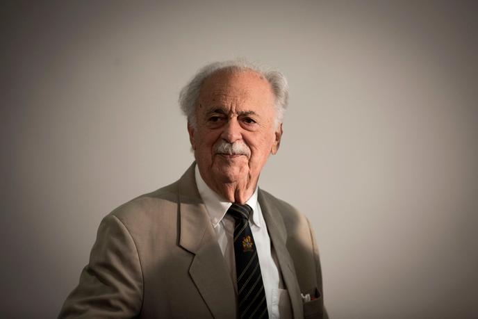 George Bizos, en mars 2018, à Johannesbourg en Afrique du Sud.