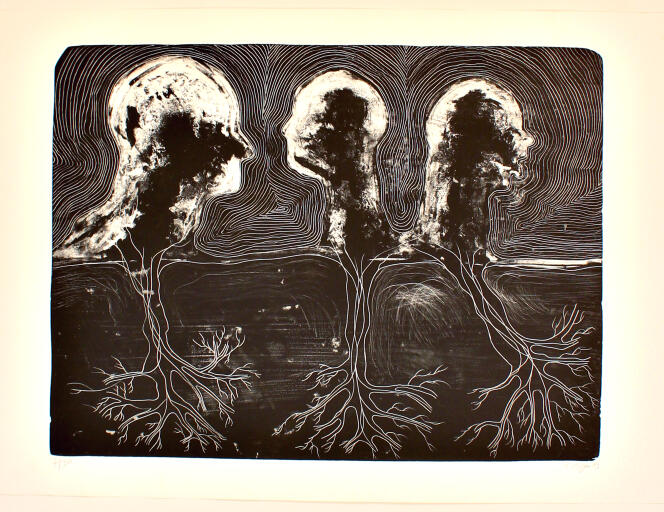 « Back to Illusion », de Barthélémy Toguo. Lithographie, 2009 (70 cm x 100 cm). Tirage à 36 exemplaires. Prix de départ : 1 000 euros.