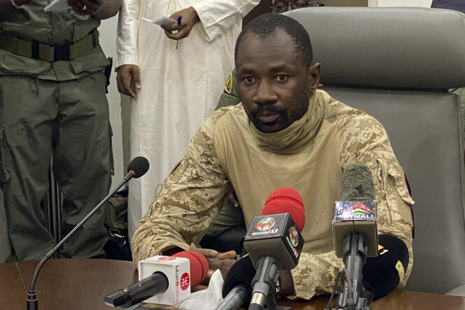 Le colonel Assimi Goita, président du Comité national pour le salut du peuple (CNSP), à Bamako, le 19 août 2020.