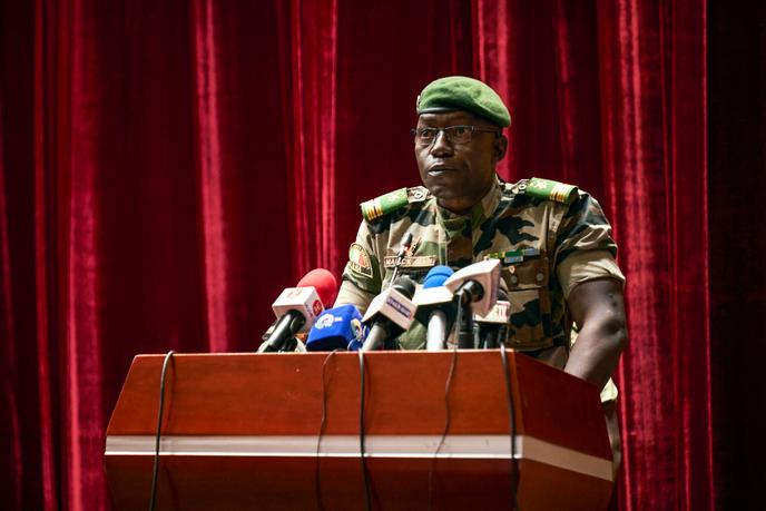 Le colonel Malick Diaw, vice-président du Comité national pour le salut du peuple (CNSP), à Bamako, le 5 septembre 2020.