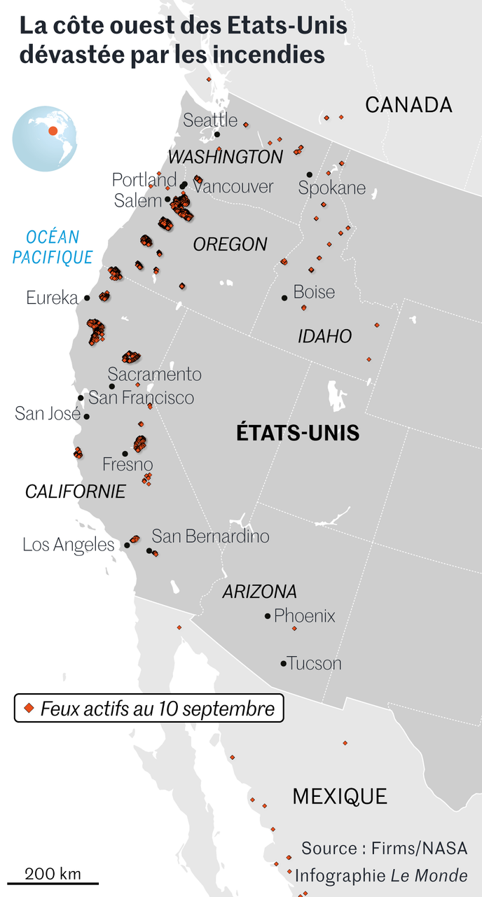 La planète en feu : la Californie se bat contre des dizaines d’incendies géants…