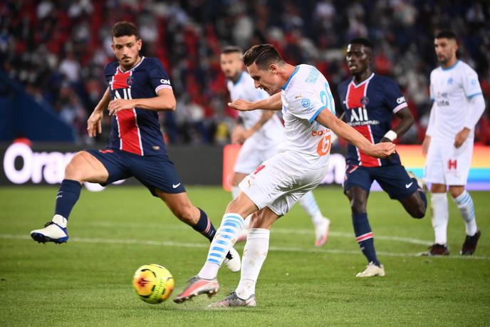 Le Marseillais Florian Thauvin, l’unique buteur du « clasico » entre le PSG et Marseille, dimanche 13 septembre.