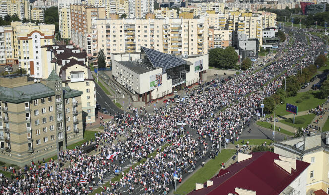Manifestation à Minsk le 13 septembre.