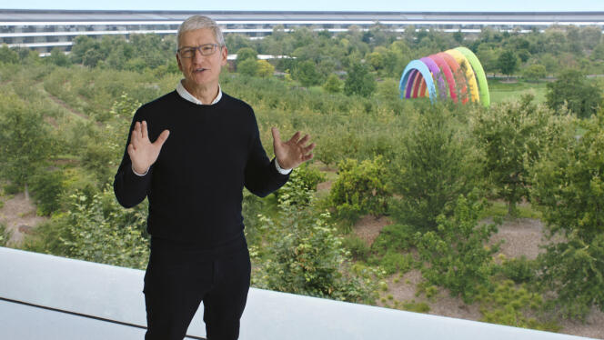 Le patron d’Apple, Tim Cook, à Cupertino (Californie), mardi 15 septembre 2020.