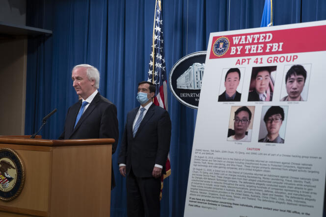 Cinq ressortissants chinois ont été accusés d’une série de piratages informatiques par le département de la justice américain, le 16 septembre.