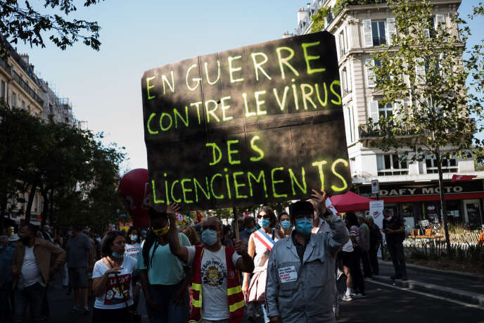 Manifestation a l’appel de la CGT, de Solidaires et de la FSU, à Paris, le 17 septembre 2020.
