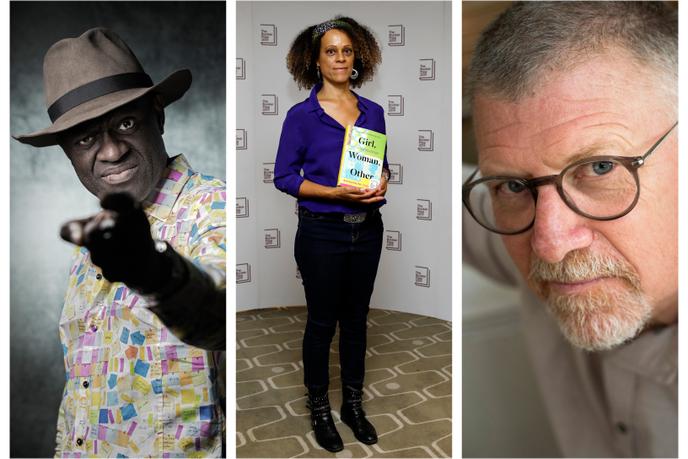 De gauche à droite : Alain Mabanckou, Bernardine Evaristo et Deon Meyer.
