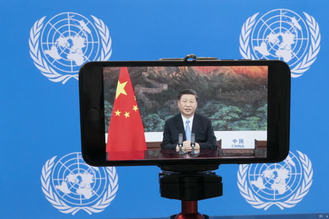 Le président chinois, Xi Jinping, le 22 septembre devant l’assemblée générale de l’ONU à New York.