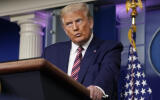 President Donald Trump pauses while speaking during a news conference at the White House, Sunday, Sept. 27, 2020, in Washington. (AP Photo/Carolyn Kaster)