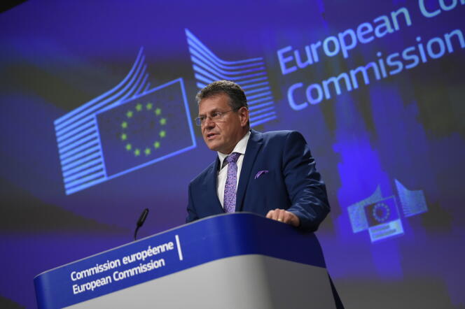 Maros Sefcovic, vice-président de la Commission européenne, le 28 septembre à Bruxelles.