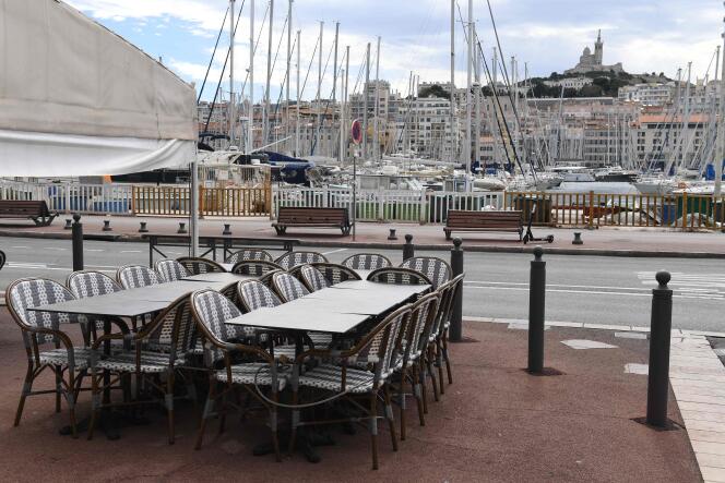 A Marseille, la terrasse d’un restaurant le 28 septembre 2020.