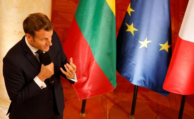 Emmanuel Macron, le 29 septembre à Vilnius, la capitale lituanienne.