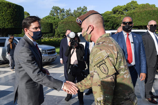 Le ministre américain de la défense, Mark Esper, en visite à Tunis le 30 septembre 2020.