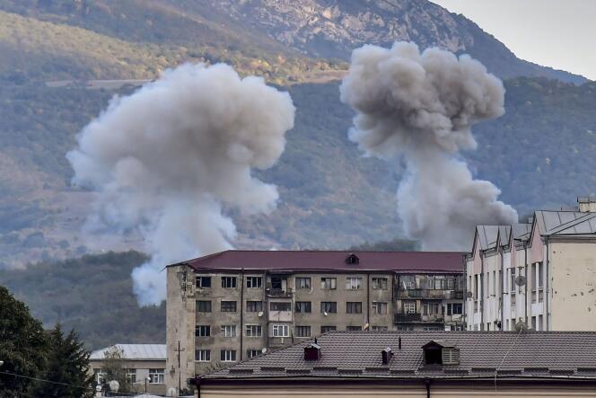 Des bombardements ont eu lieu sur Stepanakert, dans le Haut-Karabakh, le 9 octobre avant que l’Azerbaïdjan et l’Arménie ne s’entendent pour une trève.