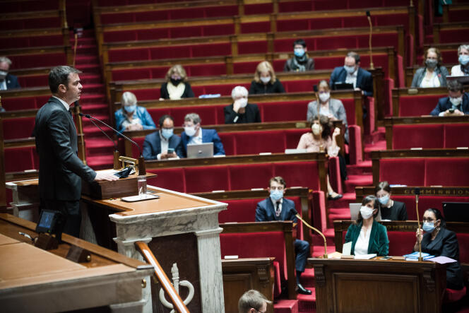 Le ministre de la santé, Olivier Véran, à l’Assemblée nationale, le 8 octobre à Paris.