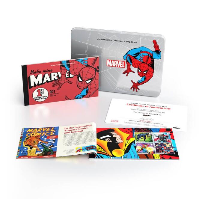 Simple carnet de timbres de « luxe » Marvel édité par la Royal Mail britannique en 2019.