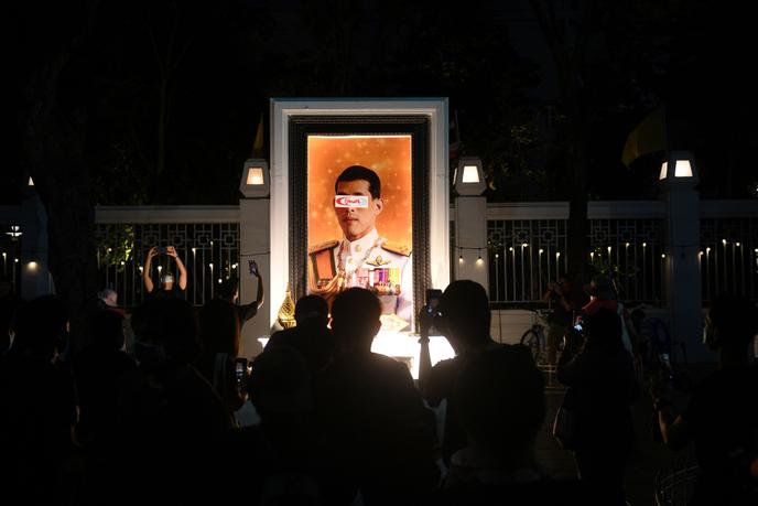 At a rally to call for the resignation of the government and reforms of the monarchy, in Bangkok, on September 19.