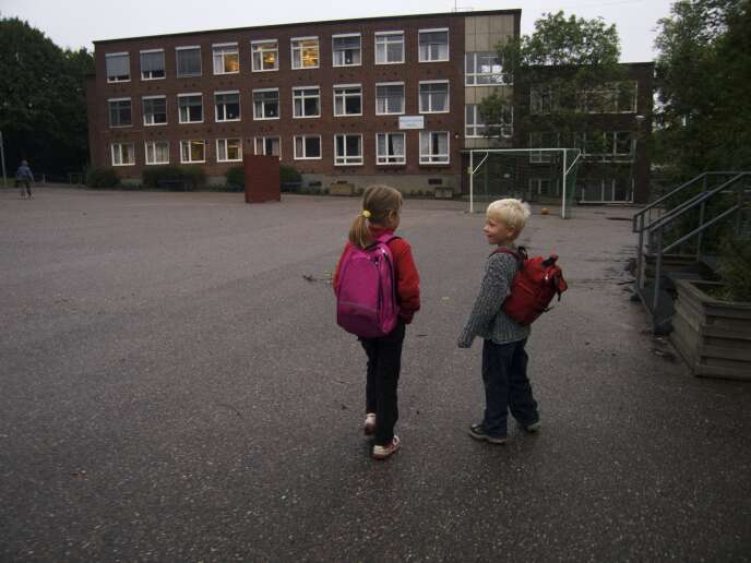Une cour d’école à Stockholm.