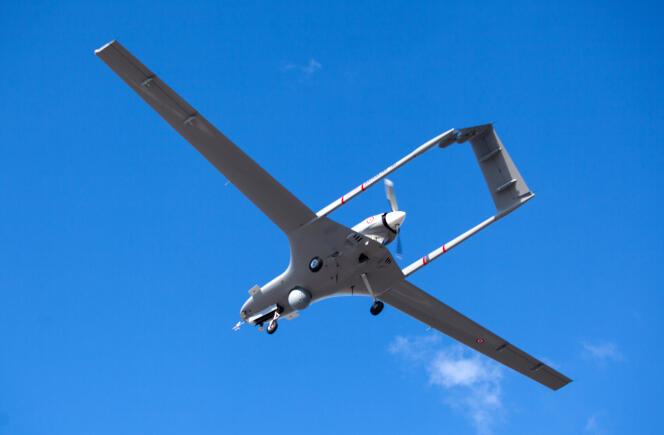 Un TB2, drone produit par Baykar, ici en République turque de Chypre du Nord (autoproclamée), en décembre 2019.