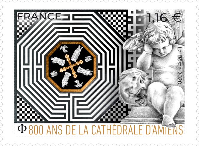 « 800 ans de la cathédrale d’Amiens », gravure de Line Filhon d’après un dessin de Florence Gendre (2020).