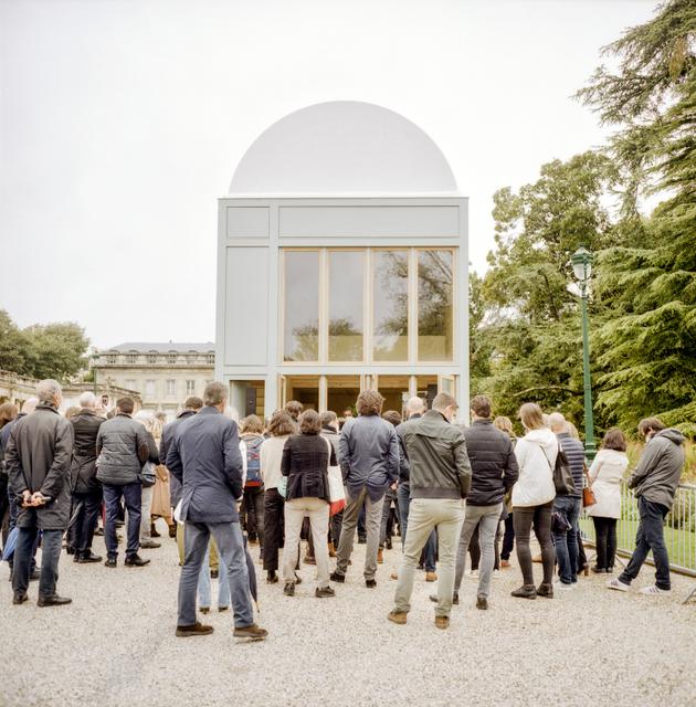 Lors de l’inauguration du pavillon Villa Médicis, par Pierre Hurmic, au Jardin Public, à Bordeaux, en octobre.
